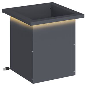 vidaXL Plantekasse med LED Antracit 30 x 30 x 30 cm St&aring;l