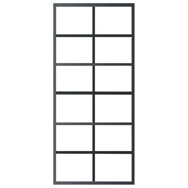 vidaXL skydedør m. monteringssæt 90x205 cm sikkerhedsglas og aluminium