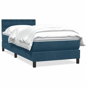 vidaXL kontinentalseng med madras m&oslash;rkebl&aring; 80x220 cm fl&oslash;jl