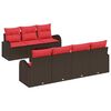 vidaXL Sofa S&aelig;t 8 stk. 7-Antal s&aelig;der Brun og R&oslash;d Polyester