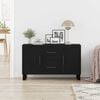 vidaXL Sideboard med skuffe Sort eg 100 x 36 x 60 cm Konstrueret træ