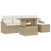 vidaXL Havesofa S&aelig;t 6 stk. Beige og creme polyrattan
