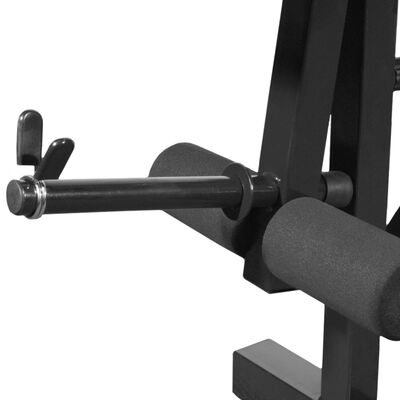 vidaXL træningsbænk med vægtstativ, vægtstangs- og håndvægtssæt 60,5 kg