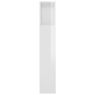 vidaXL sengegavl med opbevaring 220x18,5x104,5 cm hvid højglans