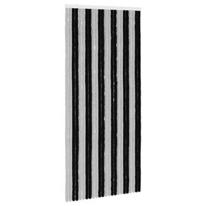 vidaXL Insektgardin i chenille Gr&aring; og sort 100 x 220 cm 100% PP