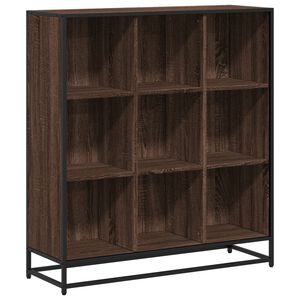 vidaXL bogreol 97,5x33x107,5 cm konstrueret tr&aelig; og metal brunt eg