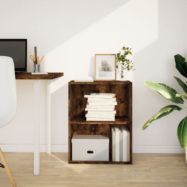 vidaXL bogreol 60x30x77 cm konstrueret tr&aelig; r&oslash;get egetr&aelig;sfarve