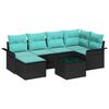 vidaXL Havesofa S&aelig;t 7 stk. Sort polyrattan