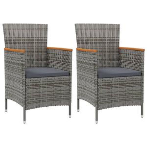 vidaXL havestole 2 stk. polyrattan gr&aring;