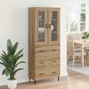 vidaXL Highboard med skuffe 2 pcs Artisan Egetr&aelig; Konstrueret tr&aelig;