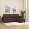 vidaXL 3-personers sofa med fodskammel 180 cm kunstl&aelig;der brun