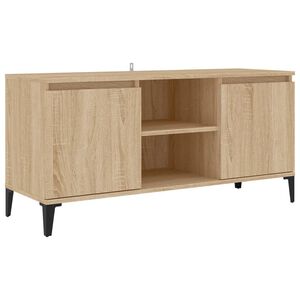 vidaXL tv-skab med metalben 103,5x35x50 cm sonoma-eg