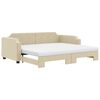 vidaXL daybed med udtr&aelig;k og madras 80x200 cm stof cremefarvet