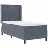 vidaXL Box spring seng med madras med LED M&oslash;rkegr&aring; 90 x 190 cm Fl&oslash;jl