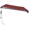 vidaXL markise med LED-lys 350x250 cm automatisk betjening bordeaux