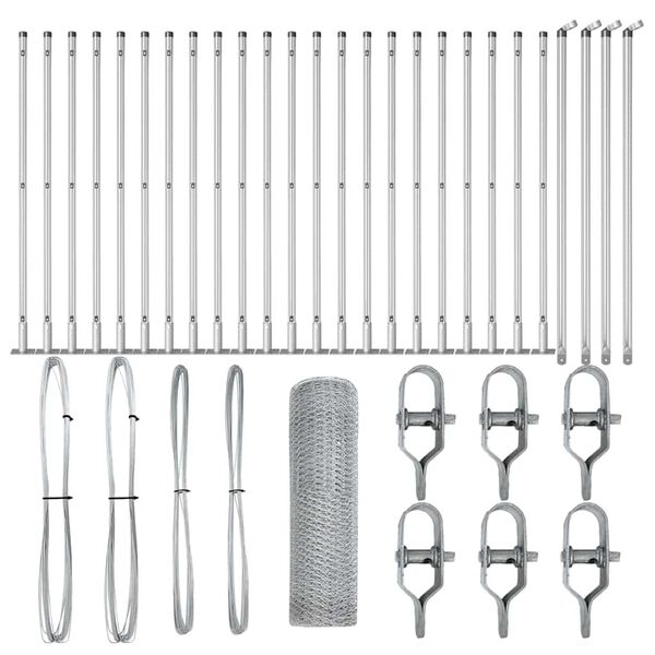 vidaXL Hegnsp&aelig;l S&oslash;lv 50 x 0,8 m (25 mm net) St&aring;l