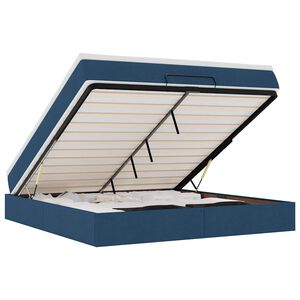 vidaXL osmannisk sengeramme med madras 160x200 cm stof bl&aring;