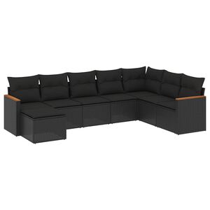 vidaXL sofas&aelig;t til haven 8 dele med hynder polyrattan sort