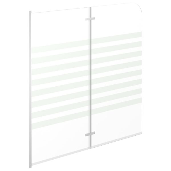 vidaXL brusevæg til badekar 120x140 cm hærdet glas stribet