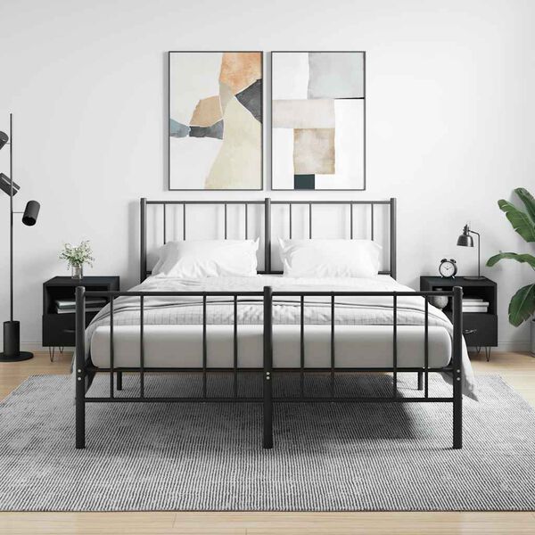 vidaXL sengeborde 2 stk. 40x35x47,5 cm konstrueret tr&aelig; sort