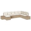 vidaXL Havesofa Sæt med pude 8 pcs Beige polyrattan