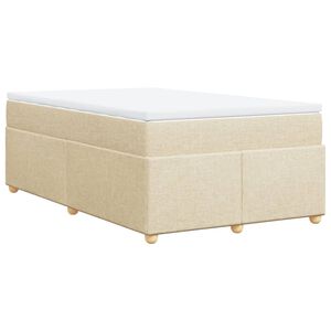 vidaXL kontinentalseng med madras 120x190 cm stof cremefarvet