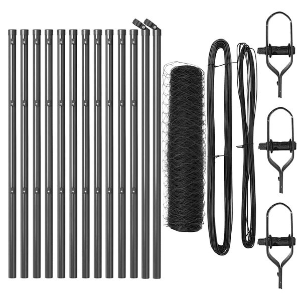 vidaXL Hegnsp&aelig;l Gr&aring; 25 x 0,4 m (36 mm mesh) St&aring;l og PVC