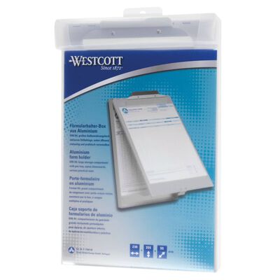 WESTCOTT dokumentholder med opbevaringsrum tophængslet A4 aluminium