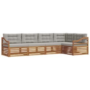 vidaXL Udend&oslash;rs sofagruppe med pude 5 pcs Naturlig og Lys Gr&aring;