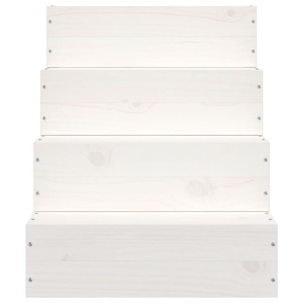 vidaXL k&aelig;ledyrstrappe 40x49x47 cm massivt fyrretr&aelig; hvid