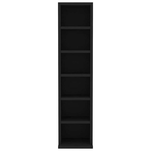 vidaXL cd-reol 21x20x88 cm konstrueret tr&aelig; sort