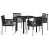 vidaXL Have Spisebordss&aelig;t 5 pcs Sort PE Rattan