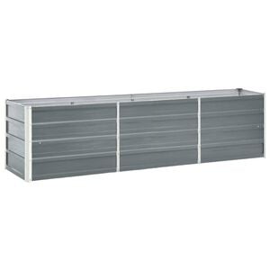vidaXL forh&oslash;jet plantekasse 240x40x45 cm galvaniseret st&aring;l gr&aring;