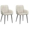 vidaXL Spisestole 2 stk. Fl&oslash;jl Cremefarvet 57 x 50 x 85 cm