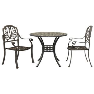 vidaXL bistros&aelig;t 3 dele st&oslash;bt aluminium bronzefarvet