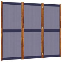 vidaXL 3-panels rumdeler 210 x 180 cm mørkeblå