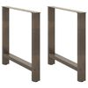 vidaXL spisebordsben naturst&aring;l 2 stk. 80x(72-73) cm st&aring;l