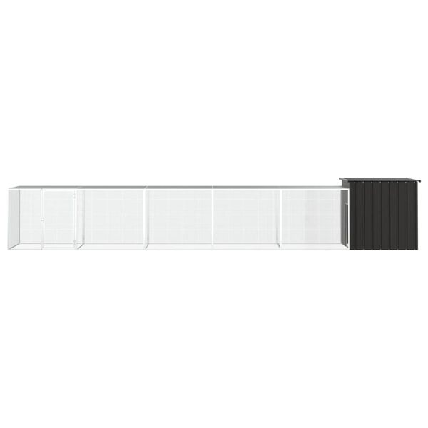 vidaXL hønsegård 600x91x100 cm galvaniseret stål antracitgrå