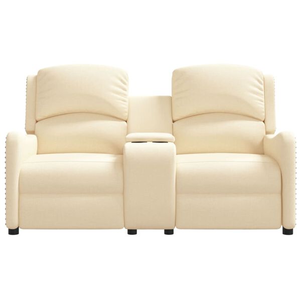 vidaXL 2-personers massagestol med kopholdere stof cremefarvet