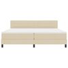 vidaXL Box spring seng med madras med LED Creme 200 x 200 cm Stof
