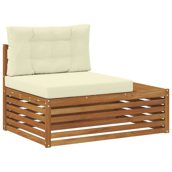 vidaXL Udend&oslash;rs end sofa med pude Naturfarvet 115 x 83 x 73 cm