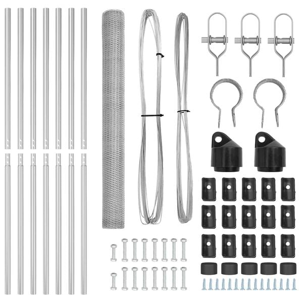 vidaXL Hegnsp&aelig;l S&oslash;lv 10 x 1,5 m (25 mm mesh) St&aring;l