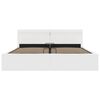 vidaXL hydraulisk opbevaringsseng med LED 160x200 cm kunstl&aelig;der hvid