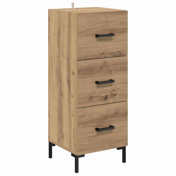 vidaXL Sideboard Artisan Egetr&aelig; 34,5 x 34 x 90 cm Konstrueret tr&aelig;