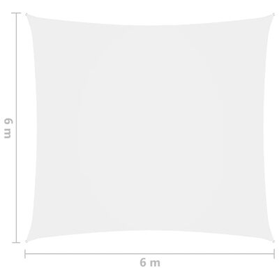 vidaXL solsejl 6x6 m firkantet oxfordstof hvid