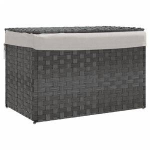 vidaXL vasketøjskurv med låg 55,5x35x34 cm polyrattan grå
