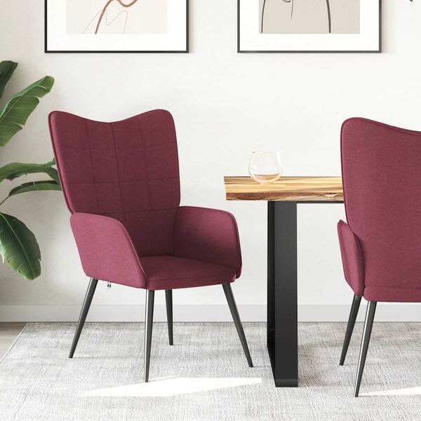 vidaXL l&aelig;nestol stof vinr&oslash;d