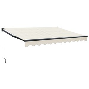 vidaXL foldemarkise manuel betjening 3x2,5 m stof aluminium creme