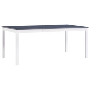vidaXL spisebord 180 x 90 x 73 cm fyrretr&aelig; hvid og gr&aring;