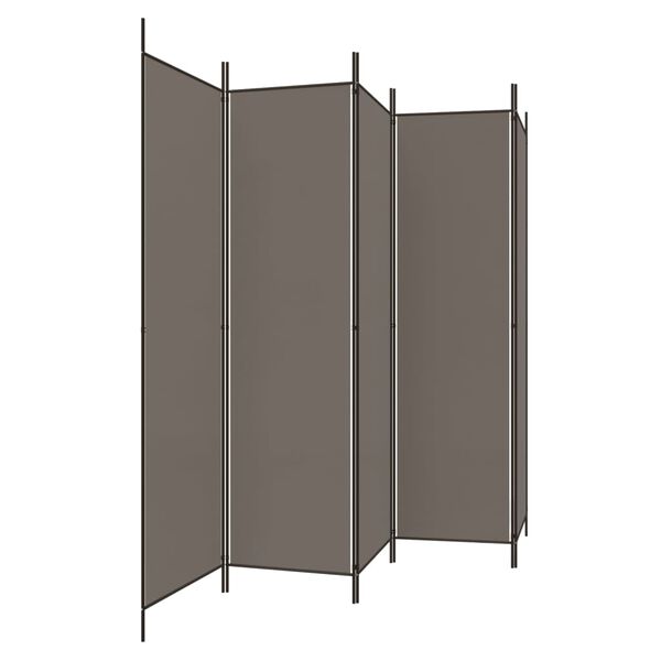 vidaXL 5-panels rumdeler 250x220 cm stof antracitgrå